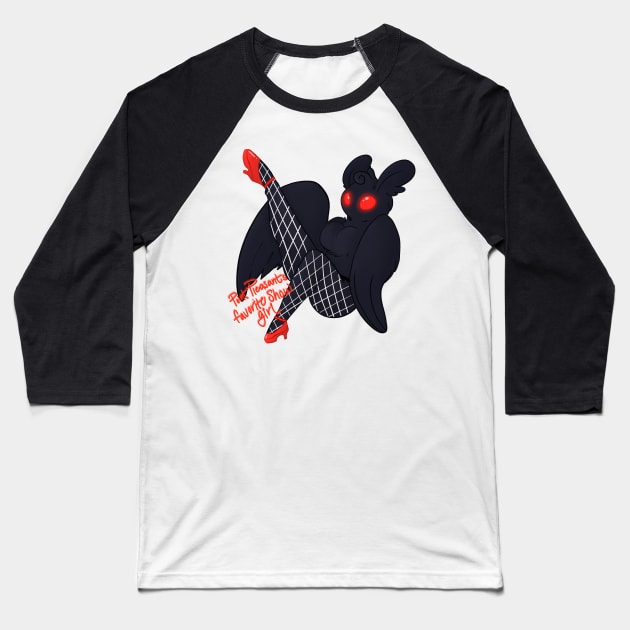 Pin-Up Mothman Baseball T-Shirt by Bluejayluvsall